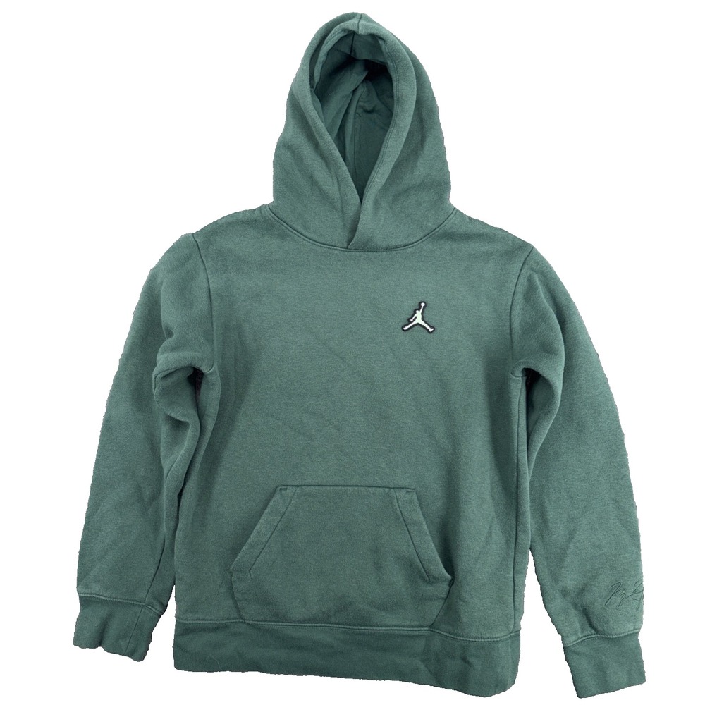 Nike Air Jordan Brooklyn Fleece Pullover Hoodie youth Size Large  Noble Green